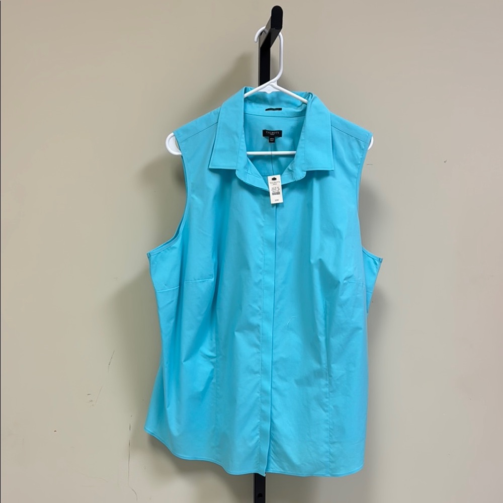 Talbots Blue Blouse Elegant Top